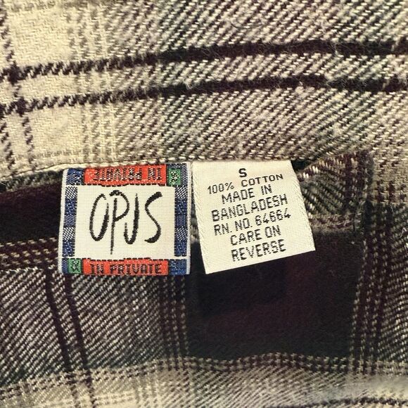 VTG Opus Reversible Plaid Vest Flannel 80s 90s Grunge Dark Academia Check Mens S - Picture 4 of 7